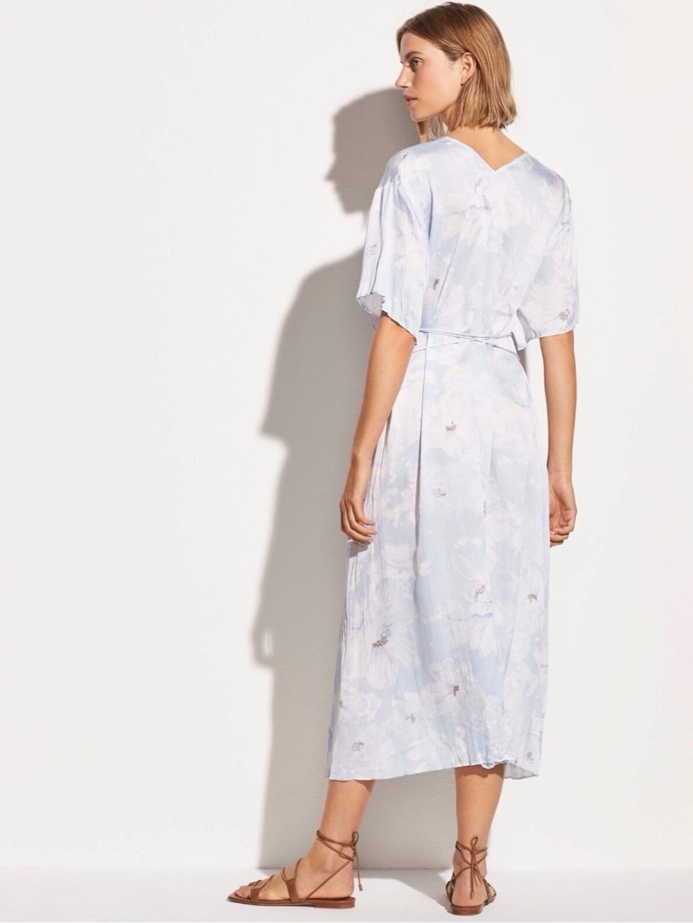 Vince Painted Magnolia V-Neck Dress - Picture 2 of 5